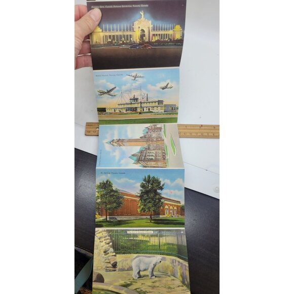VTG Toronto Canada Postcard Booklet 1940s Travel Souvenir Colorful Landmarks - Picture 5 of 7